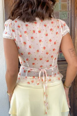 Sheer Floral Babydoll Top