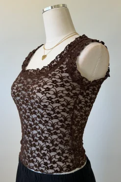 Sheer Lace Sleeveless Top