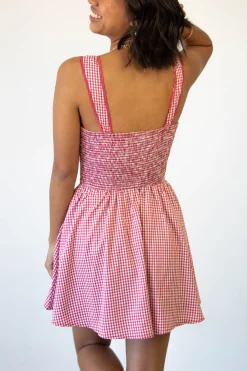 Sleeveless Gingham Mini Dress