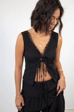Split Front Corset Top