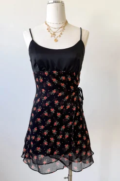 Stretch Lace Mini Wrap Dress