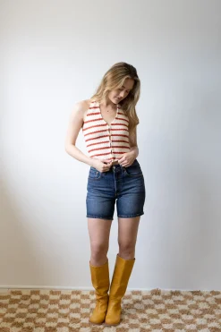 Striped Knit Halter Top