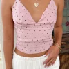 Swiss Dot Halter Top