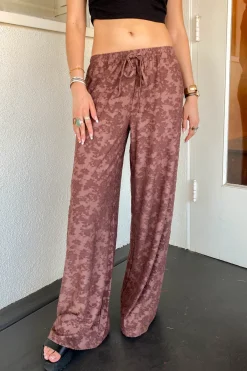 Textured Floral Pants
