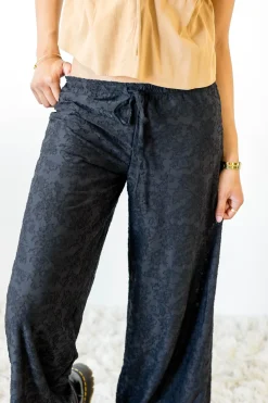 Textured Floral Pants
