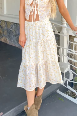 Tiered Floral Skirt