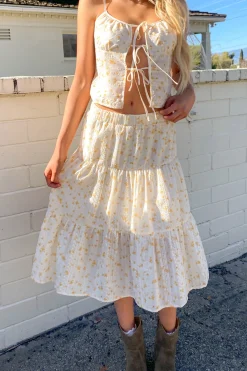 Tiered Floral Skirt