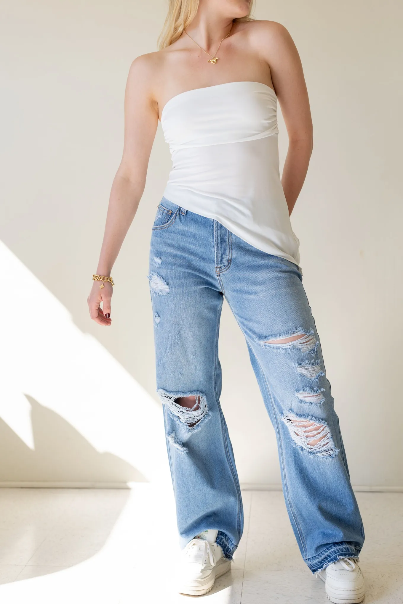 Vintage Low Rise Distress Jeans by Nectar Premium Denim