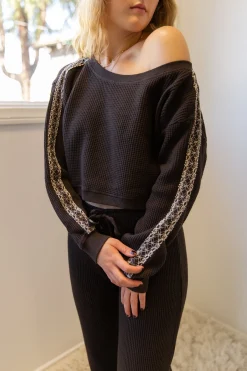 Waffle Knit Crew Top